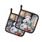 Edge Collections - 7.5" x 7.5" - Multicolor - Kitchen Pair of Holders with Dog Chef Design - 2 Piece